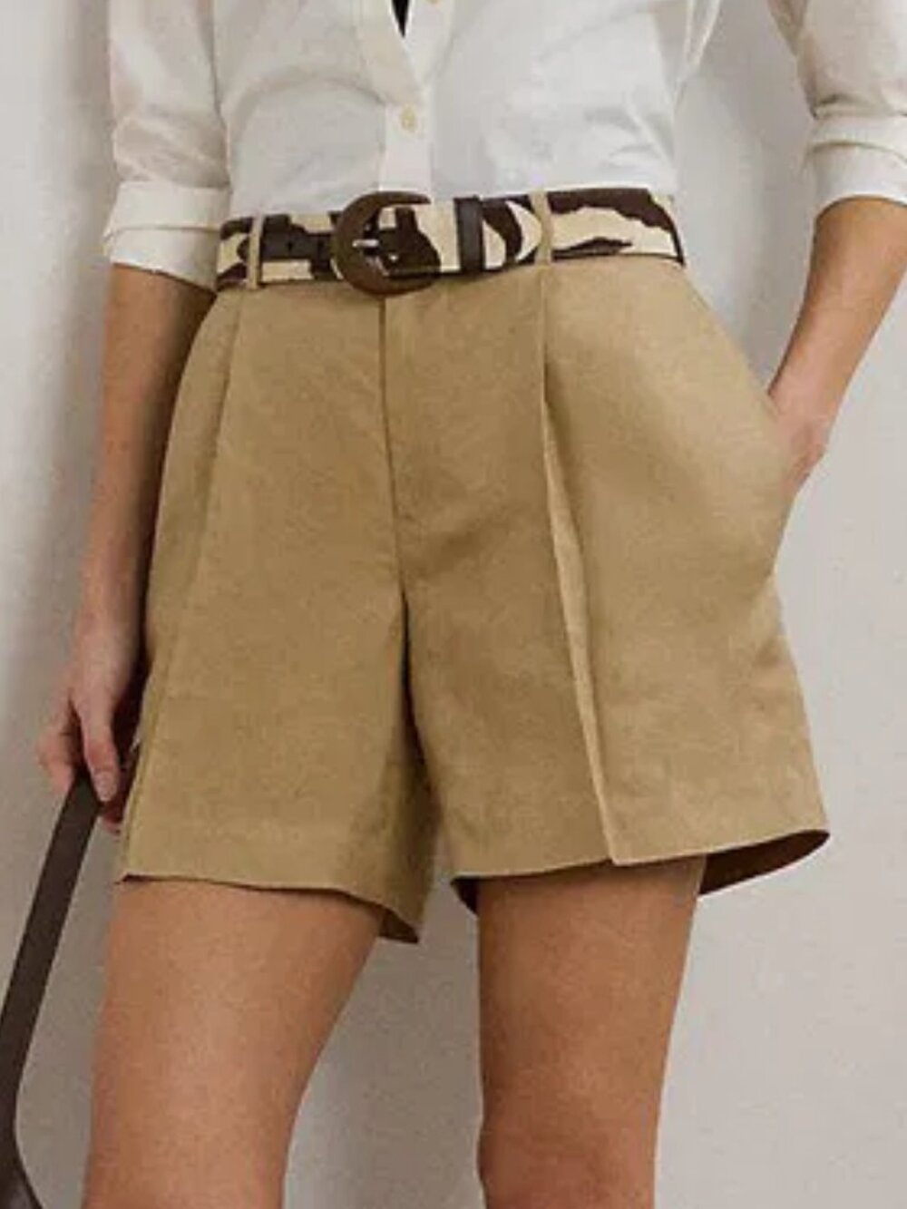 LAUREN Ralph Lauren Drapey Linen Blend Twill Short